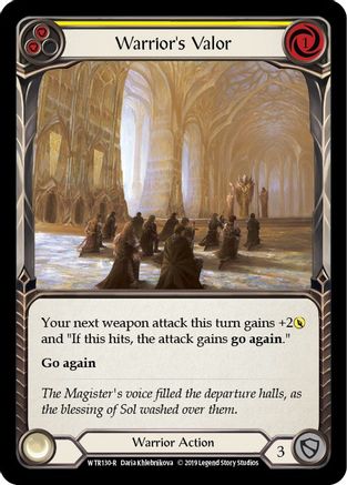 Warrior's Valor (Yellow) (WTR130) - Welcome to Rathe Unlimited Edition