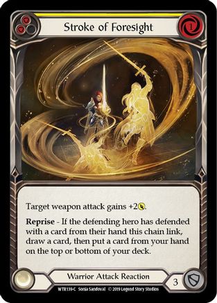 Stroke of Foresight (Yellow) (WTR139) - Welcome to Rathe Unlimited Edition Rainbow Foil