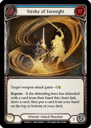 Stroke of Foresight (Blue) (WTR140) - Welcome to Rathe 1st Edition Rainbow Foil
