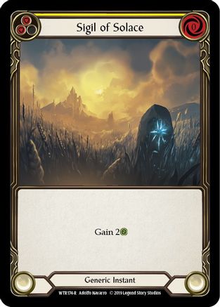 Sigil of Solace (Yellow) (WTR174) - Welcome to Rathe 1st Edition Rainbow Foil