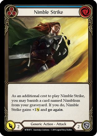 Nimble Strike (Blue) (WTR187) - Welcome to Rathe 1st Edition Rainbow Foil