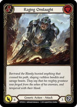 Raging Onslaught (Yellow) (WTR189) - Welcome to Rathe Unlimited Edition Rainbow Foil