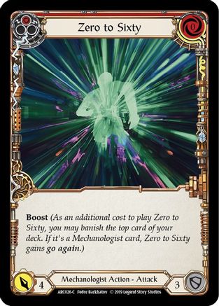 Zero to Sixty (Red) (ARC026) - Arcane Rising 1st Edition Rainbow Foil
