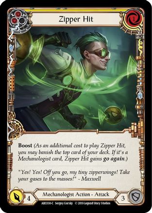 Zipper Hit (Yellow) (ARC030) - Arcane Rising 1st Edition