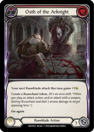 Oath of the Arknight (Red) (ARC091) - Arcane Rising Unlimited Edition Rainbow Foil