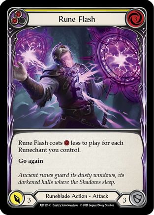 Rune Flash (Yellow) (ARC101) - Arcane Rising 1st Edition Rainbow Foil
