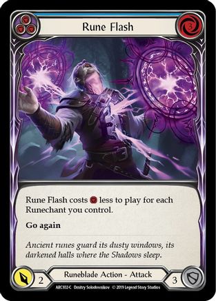 Rune Flash (Blue) (ARC102) - Arcane Rising Unlimited Edition Rainbow Foil