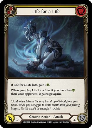 Life for a Life (Yellow) (ARC165) - Arcane Rising Unlimited Edition