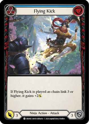 Flying Kick (Blue) (CRU065) - Crucible of War Unlimited Edition Rainbow Foil