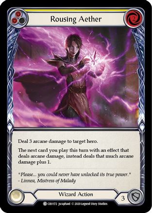 Rousing Aether (Yellow) (CRU172) - Crucible of War Unlimited Edition Rainbow Foil