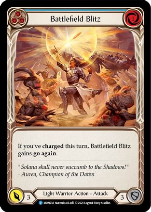 Battlefield Blitz (Blue) (MON038) - Monarch Unlimited Edition Rainbow Foil