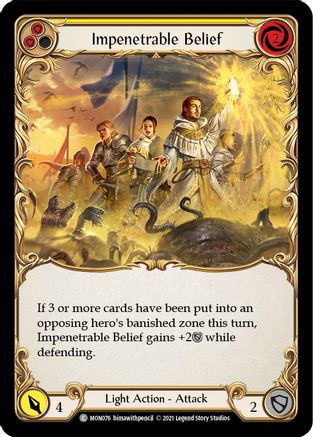 Impenetrable Belief (Yellow) (MON076) - Monarch Unlimited Edition Rainbow Foil