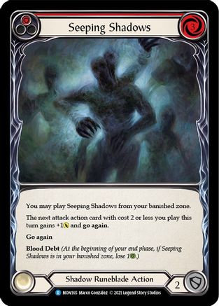 Seeping Shadows (Red) (MON165) - Monarch 1st Edition Rainbow Foil