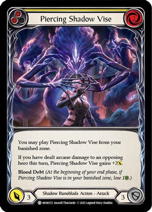 Piercing Shadow Vise (Yellow) (MON172) - Monarch Unlimited Edition Rainbow Foil