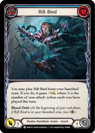Rift Bind (Blue) (MON176) - Monarch Unlimited Edition Rainbow Foil