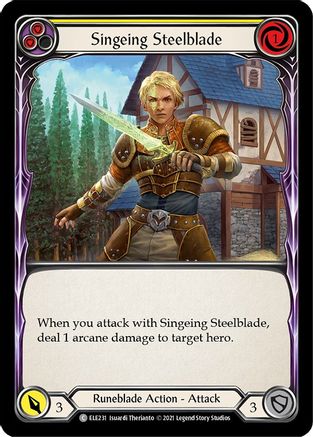 Singeing Steelblade (Yellow) (ELE231) - Tales of Aria 1st Edition Rainbow Foil