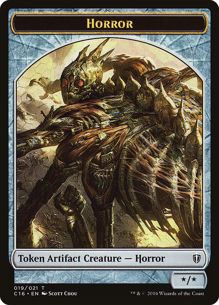 Horror // Thopter Double-Sided Token (C16-19 // 9) [Commander 2016 Tokens]