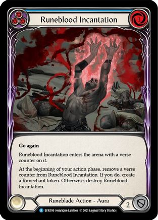 Runeblood Incantation (Blue) (EVR109) - Everfest 1st Edition Rainbow Foil
