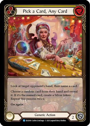 Pick a Card, Any Card (Yellow) (Extended Art) (EVR168) - Everfest 1st Edition Rainbow Foil