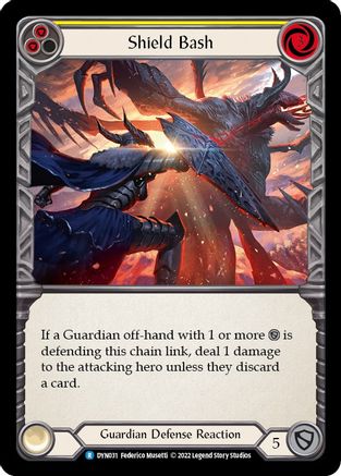 Shield Bash (Yellow) (DYN031) - Dynasty Rainbow Foil