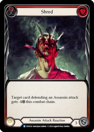 Shred (Red) (DYN130) - Dynasty Rainbow Foil
