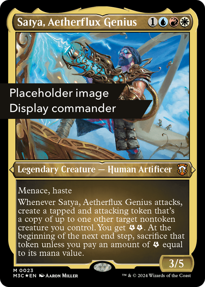 Satya, Aetherflux Genius (Display Commander) (Ripple Foil) [Modern Horizons 3 Commander]