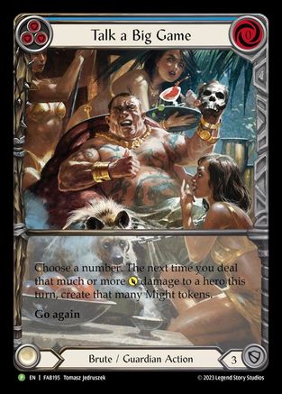 Talk a Big Game - FAB195 (FAB195) - Flesh and Blood: Promo Cards Rainbow Foil