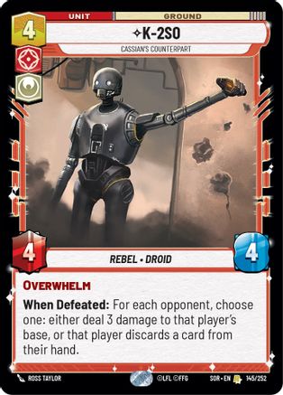 K-2SO - Cassian's Counterpart (145/252) - Spark of Rebellion Foil