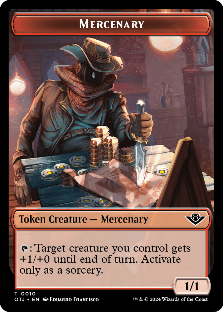 Mercenary (TOTJ-010) [Outlaws of Thunder Junction Tokens] Foil
