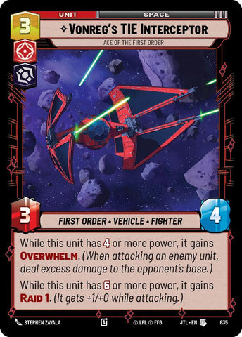 Vonreg's TIE Interceptor - Ace of the First Order (Foil) (635) [Jump to Lightspeed]