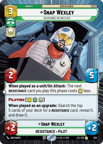 Snap Wexley - Resistance Recon Flier (Hyperspace Foil) (832) [Jump to Lightspeed]