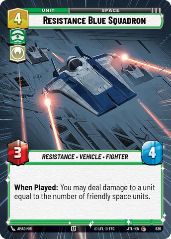 Resistance Blue Squadron (Hyperspace Foil) (836) [Jump to Lightspeed]