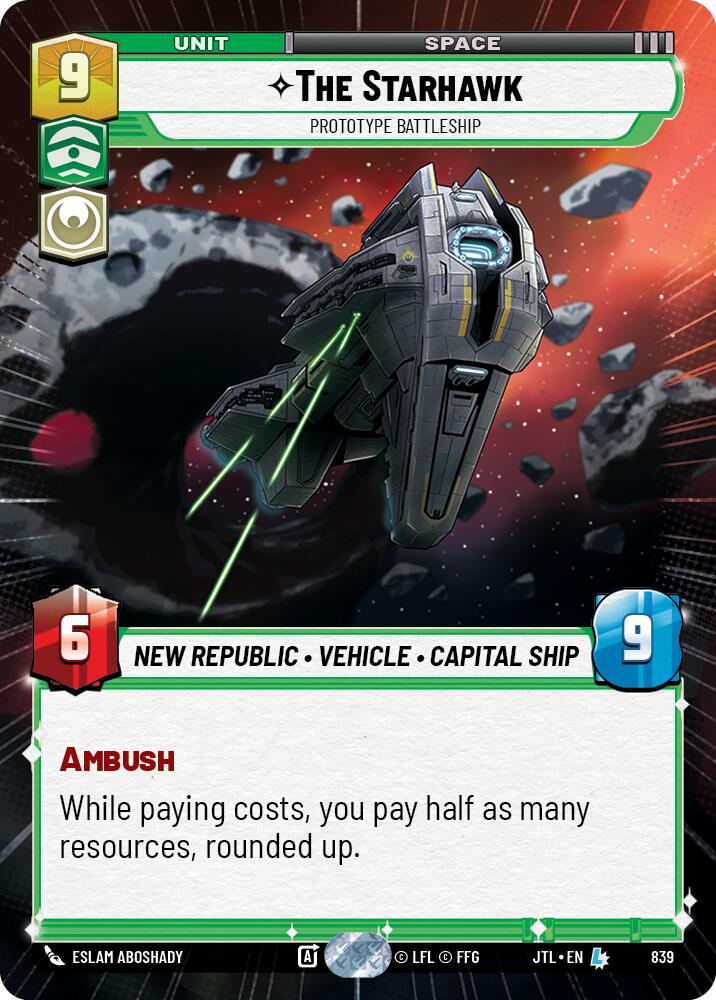 The Starhawk - Prototype Battleship (Hyperspace Foil) (839) [Jump to Lightspeed]