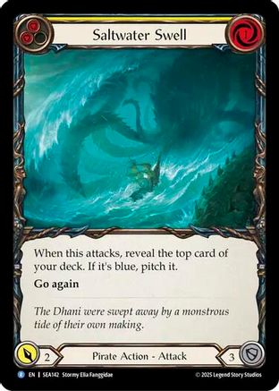 Saltwater Swell (Yellow) (SEA142) - High Seas Rainbow Foil