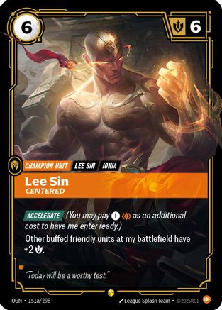 Lee Sin - Centered (Alternate Art) (151a/298) - Origins Foil