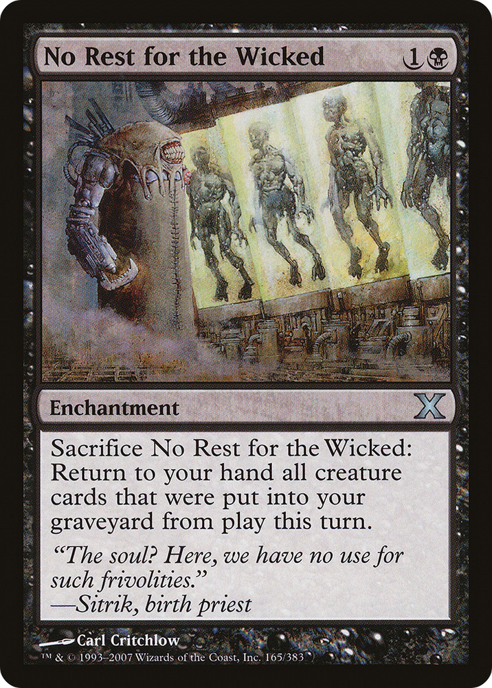 No Rest for the Wicked (10E-165) [Tenth Edition] Foil