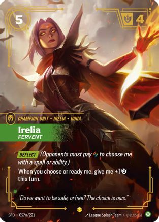 Irelia - Fervent (Alternate Art) (057a/221) - Spiritforged Foil
