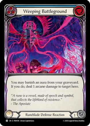 Weeping Battleground (Blue) (PEN105) - Compendium of Rathe Rainbow Foil