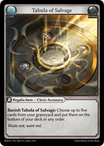 Tabula of Salvage (20) [Radiant Origins: Armaments]