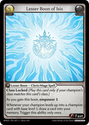 Lesser Boon of Isis (27) [Radiant Origins: Pantheon]
