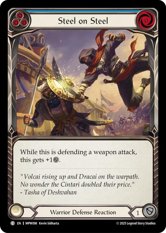 Steel on Steel (Blue) [MPW098] (Mastery Pack Warrior)  Rainbow Foil