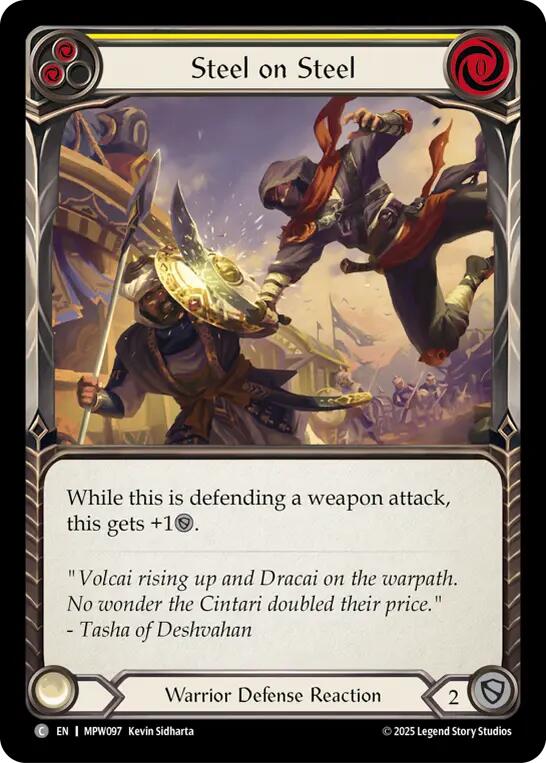 Steel on Steel (Yellow) [MPW097] (Mastery Pack Warrior)  Rainbow Foil
