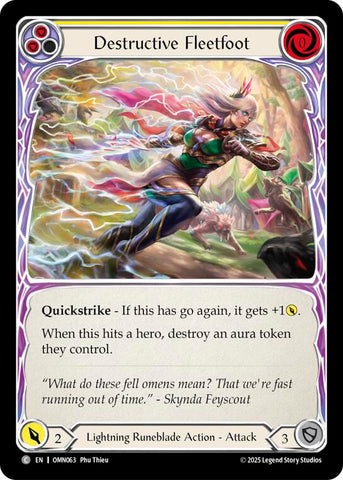Destructive Fleetfoot (Yellow) [OMN063] (Omens of the Third Age)  Rainbow Foil