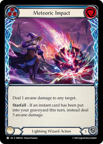 Meteoric Impact (Blue) [OMN120] (Omens of the Third Age)  Rainbow Foil