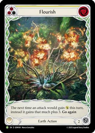 Flourish (Yellow) (GEM169) - Gem Pack 5 Rainbow Foil