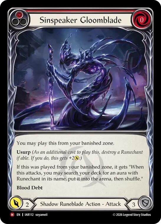 Sinspeaker Gloomblade (Red) [IAR112] (Usurp the Shadow Throne)  Rainbow Foil