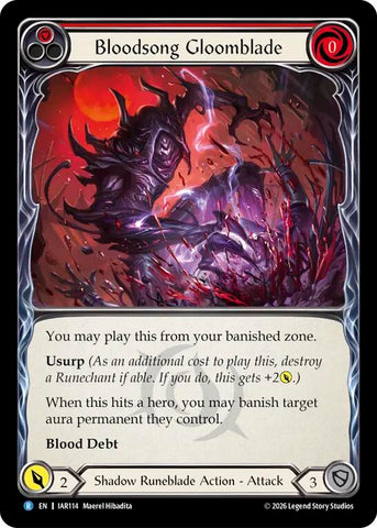 Bloodsong Gloomblade (Red) [IAR114] (Usurp the Shadow Throne)  Rainbow Foil