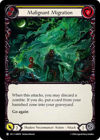 Malignant Migration (Yellow) [IAR076] (Usurp the Shadow Throne)  Rainbow Foil