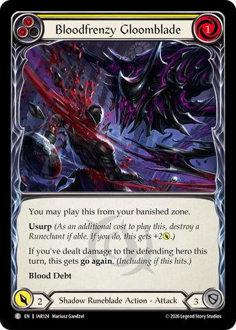 Bloodfrenzy Gloomblade (Yellow) [IAR124] (Usurp the Shadow Throne)  Rainbow Foil
