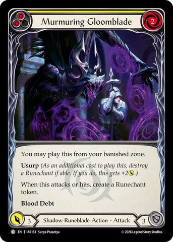 Murmuring Gloomblade (Yellow) [IAR133] (Usurp the Shadow Throne)  Rainbow Foil